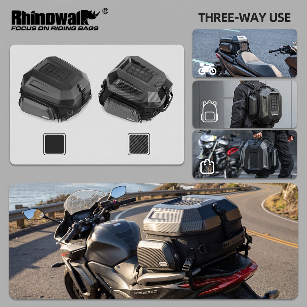 Motorcycle Gear Warehouse - Rhinowalk Motorcycle Rear Seat Bag Waterproof