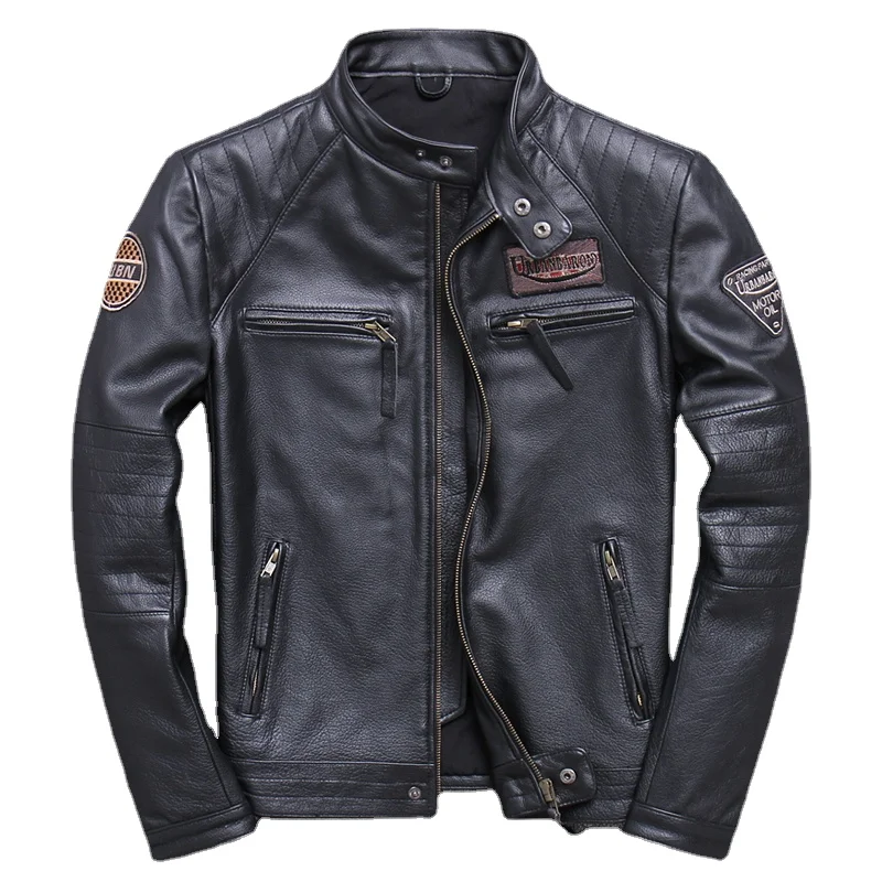 Riding Jacket Leather - Fashion Biker Jackets Vintage Men's Genuine