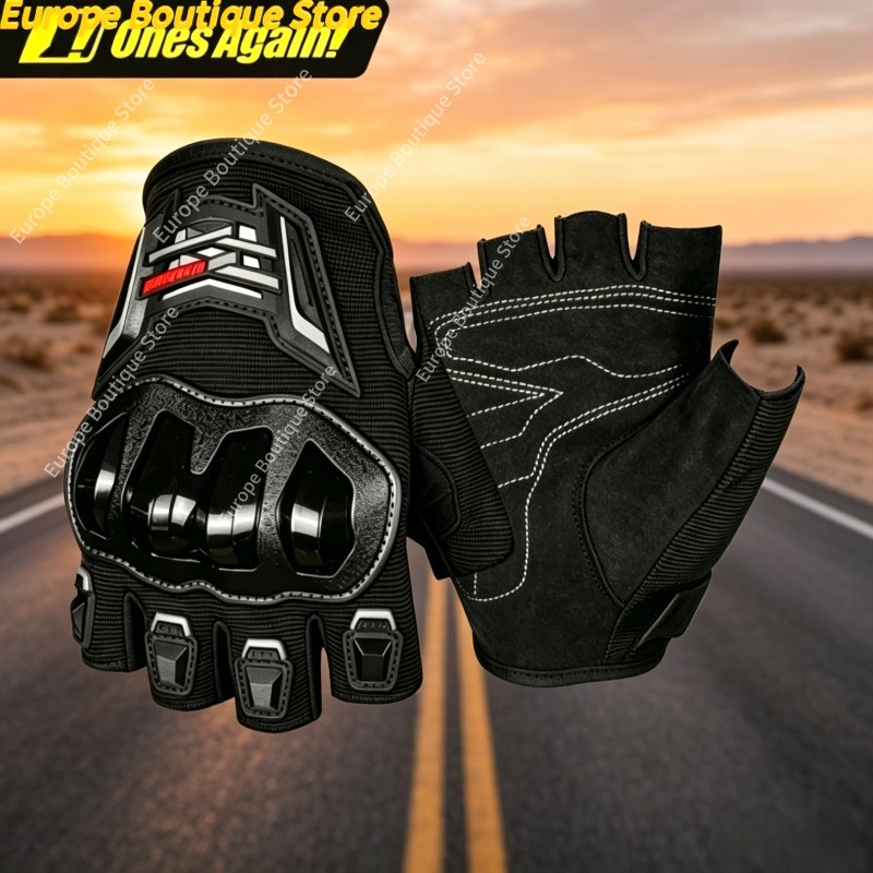 Motorcycle Gear Gloves - Summer Breathable Half Finger Motorcycle Gloves