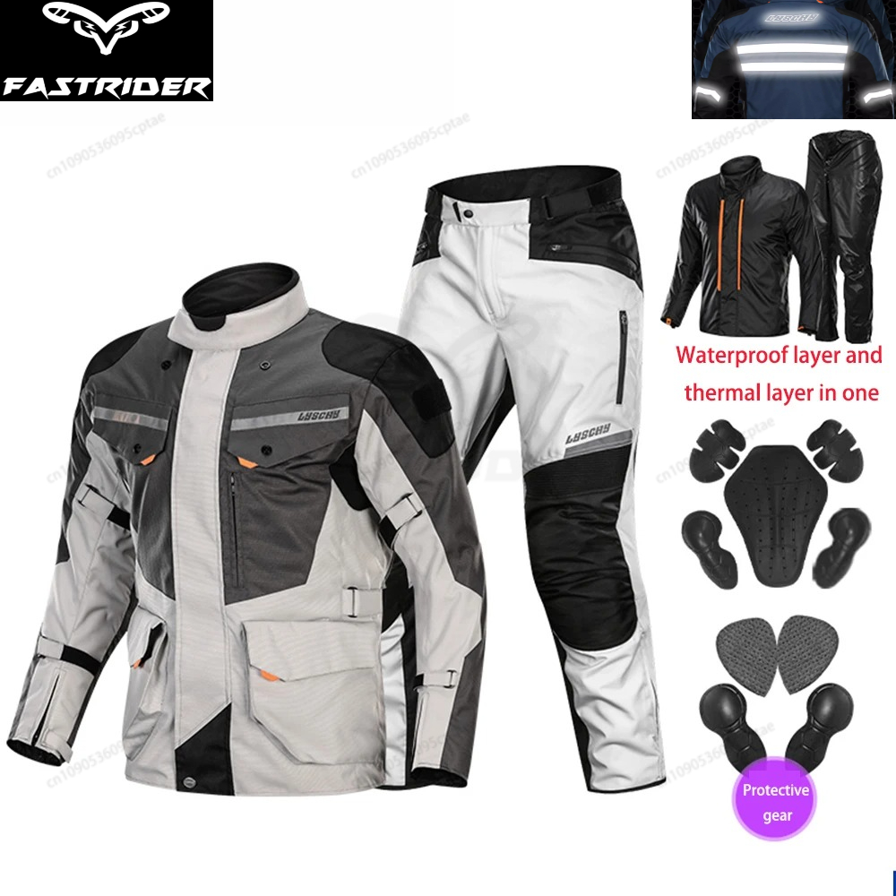 Motorcycle Gear Full Suit - LYSCHY Men’s Waterproof Motorbike Riding Suit