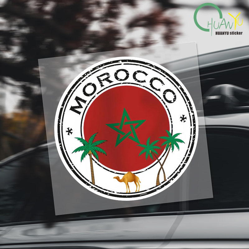 Motorcycle Gear Outlet - Creative Morocco Stickers Morocco Flag Map