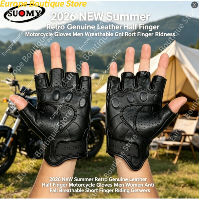Retro Half Finger Motorcycle G - Motorcycle Gear Women 评论和价格