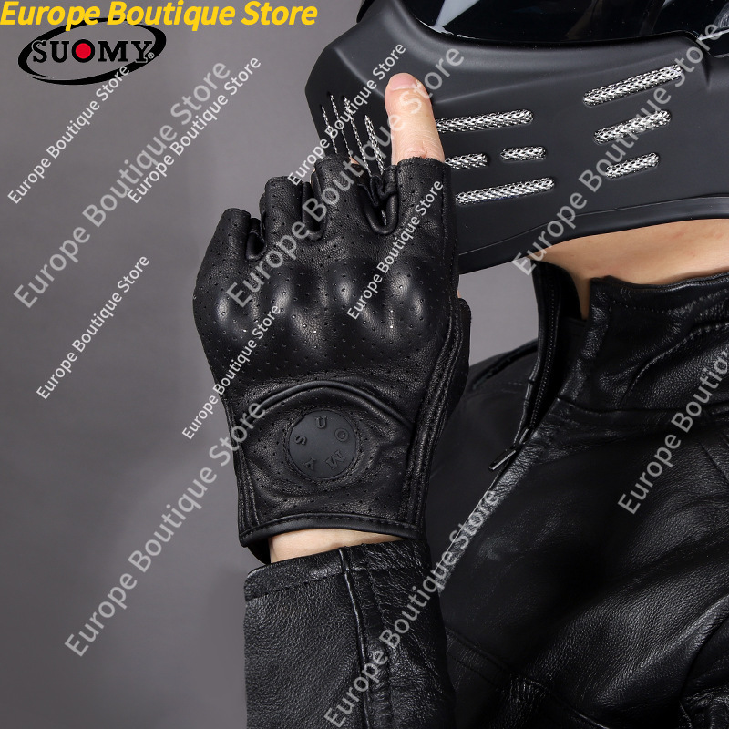 Retro Half Finger Motorcycle G - Motorcycle Gear Women 评论和价格