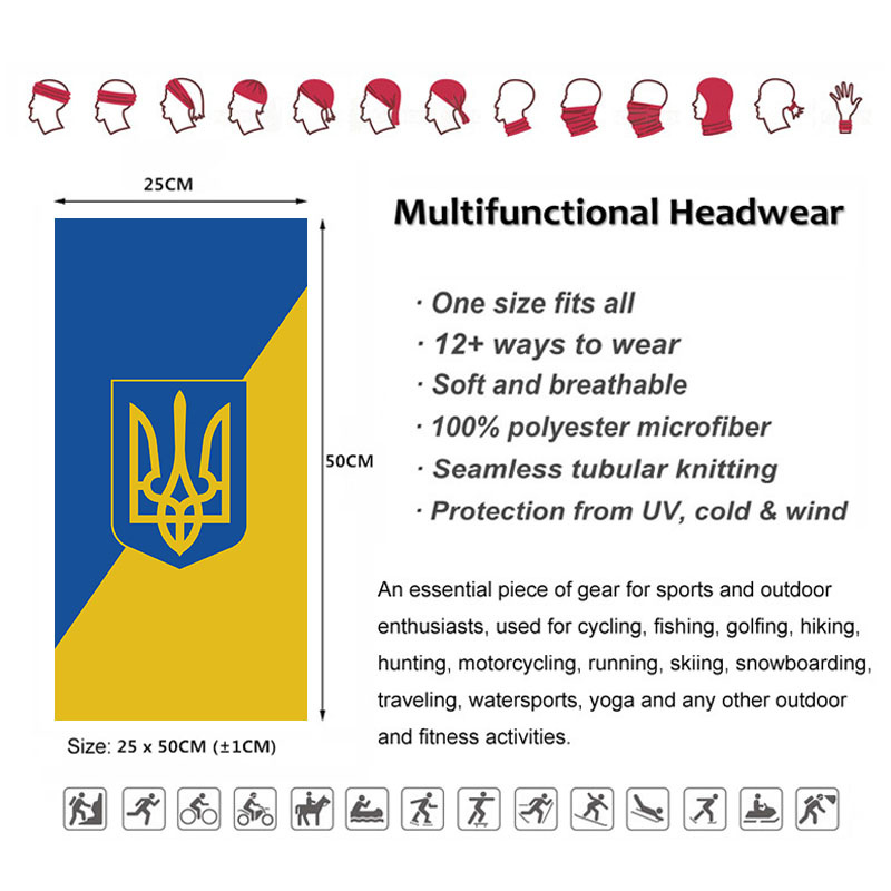 Ukraine Flag Pattern Bandana H - Motorcycle Gear Pattern 评论和价格