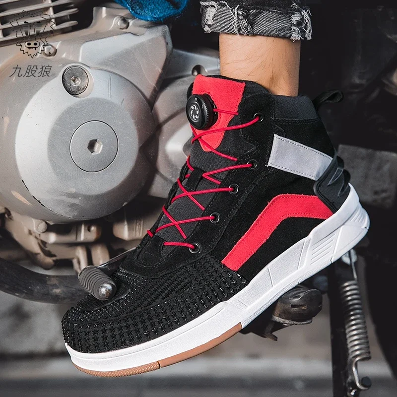 Men Motorcycle boots Breathabl - Motorcycle Gear Boots 评论和价格