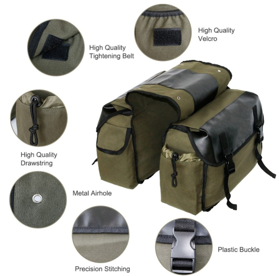 Canvas Leather Rear Saddlebag  - Motorcycle Gear Warehouse 评论和价格