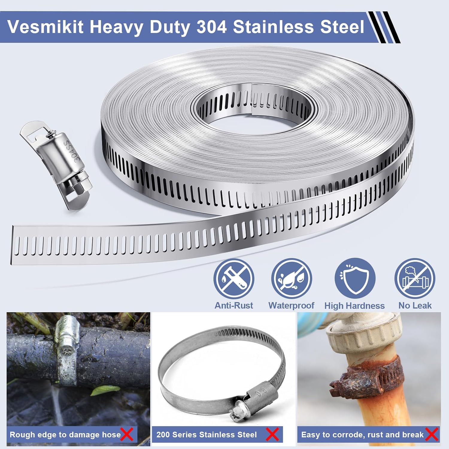 304 Stainless Steel Hose Clamp - Motorcycle Gear Auto 评论和价格