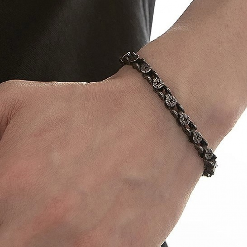 Stainless Steel Bracelet Men G - Motorcycle Gear Pattern 评论和价格