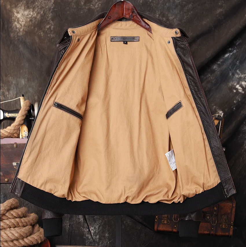 Bomber A2 Pilot Genuine Leathe - Riding Jacket Leather 评论和价格