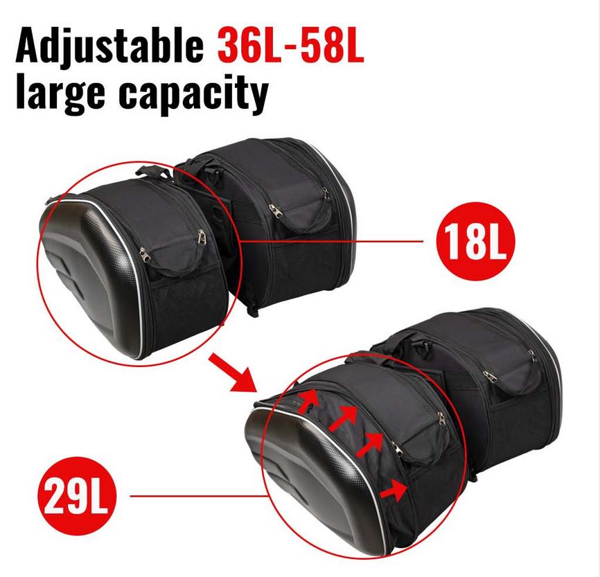 Black 36-58L Motorcycle Saddle - Motorcycle Gear Warehouse 评论和价格