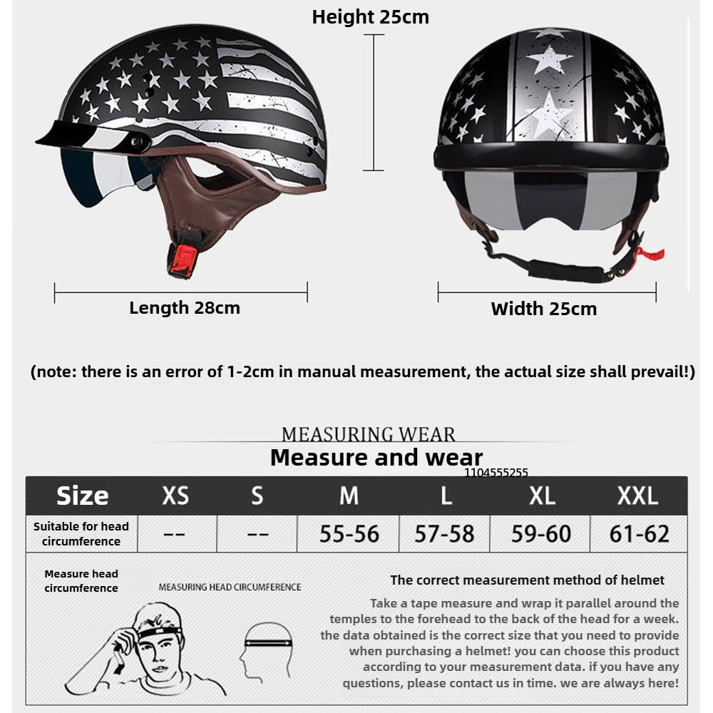 Motorcycle Helmet DOT Certific - Motorcycle Gear Vintage 评论和价格