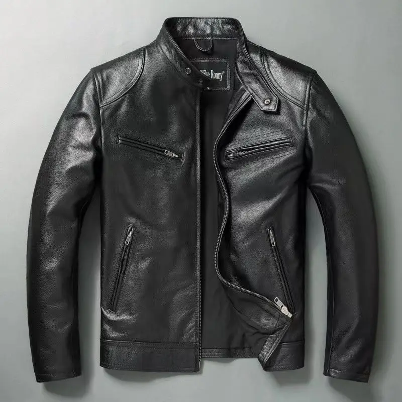 Genuine Leather Jacket Men 100 - Riding Jacket Leather 评论和价格